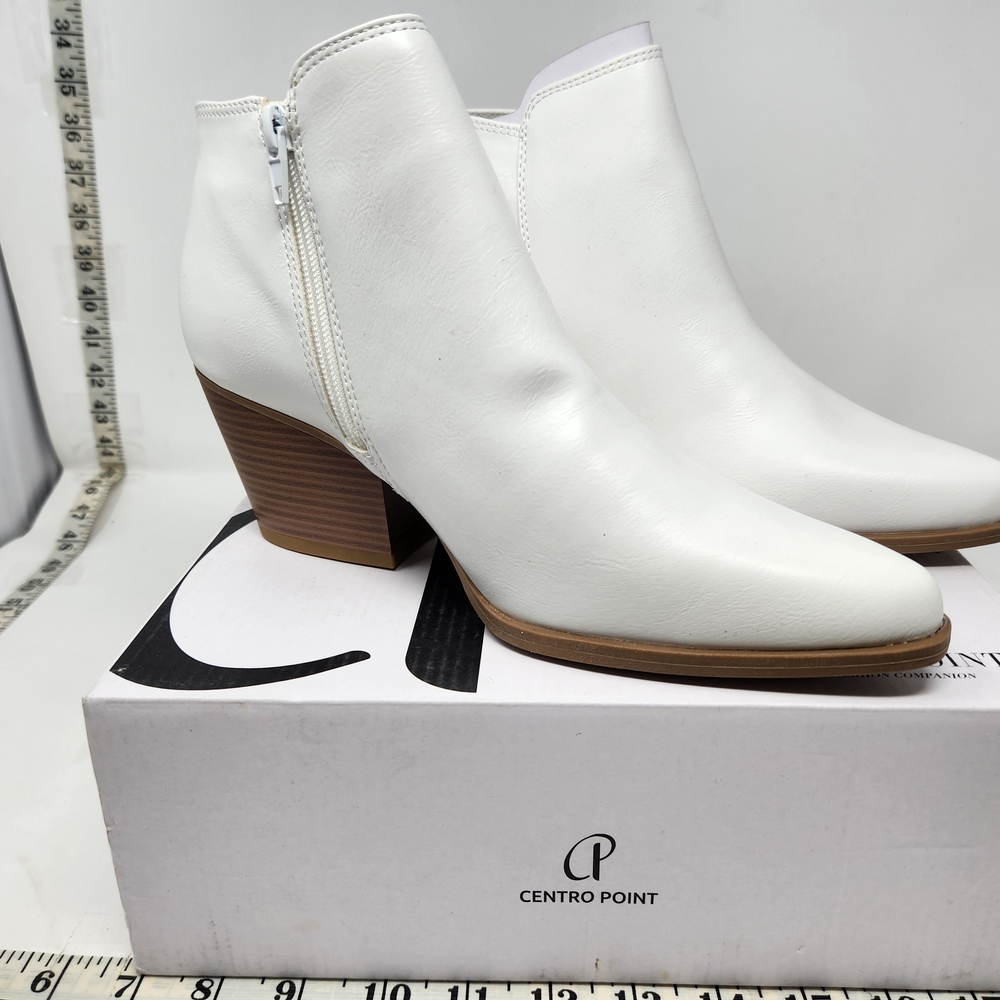 Centro Point Women's White Ankle Boots
